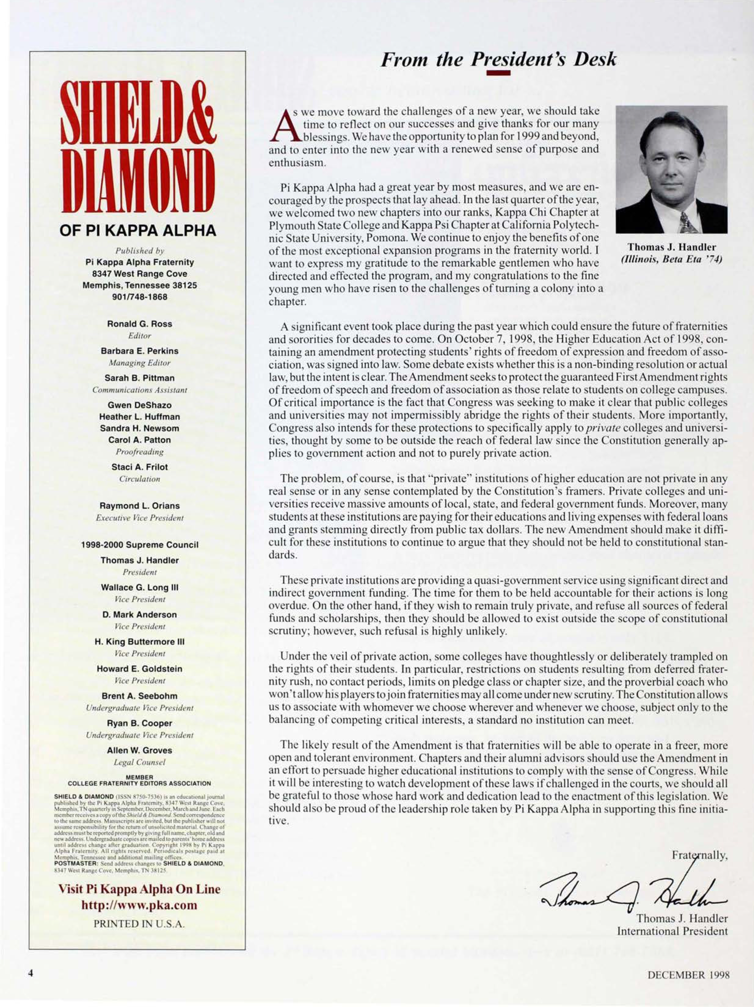 Shield & Diamond of Pi Kappa Alpha